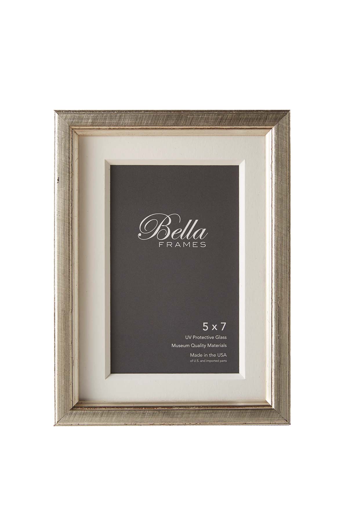 Brancusi Platino Silver tone 5x7 frame - front view