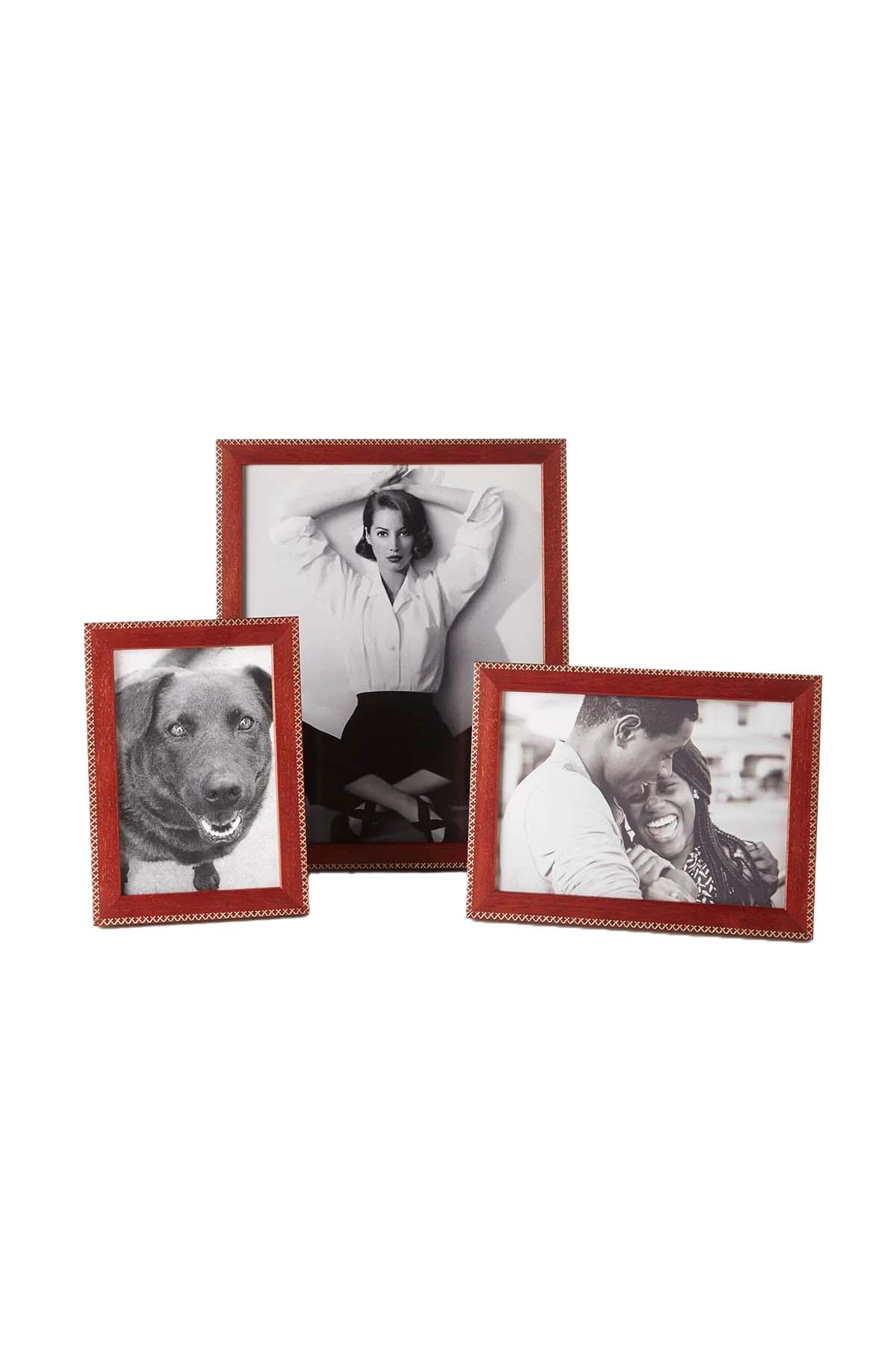 Jax Red with Gold Frame with criss cross, group view