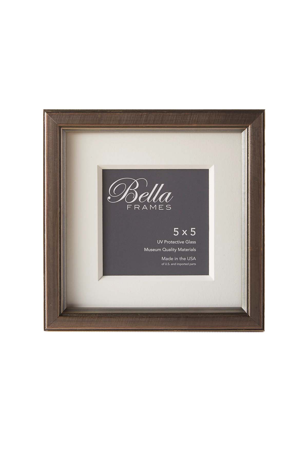 Brancui Piombo 5x5 pewter-colored frame - Front view