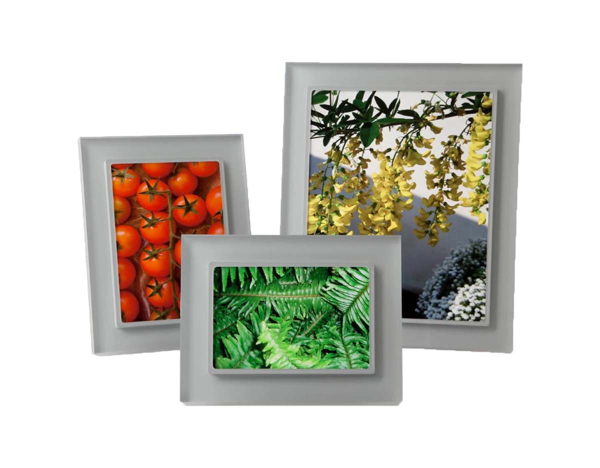 Several Smoke Gray Prisma Frames, many sizes and shapes