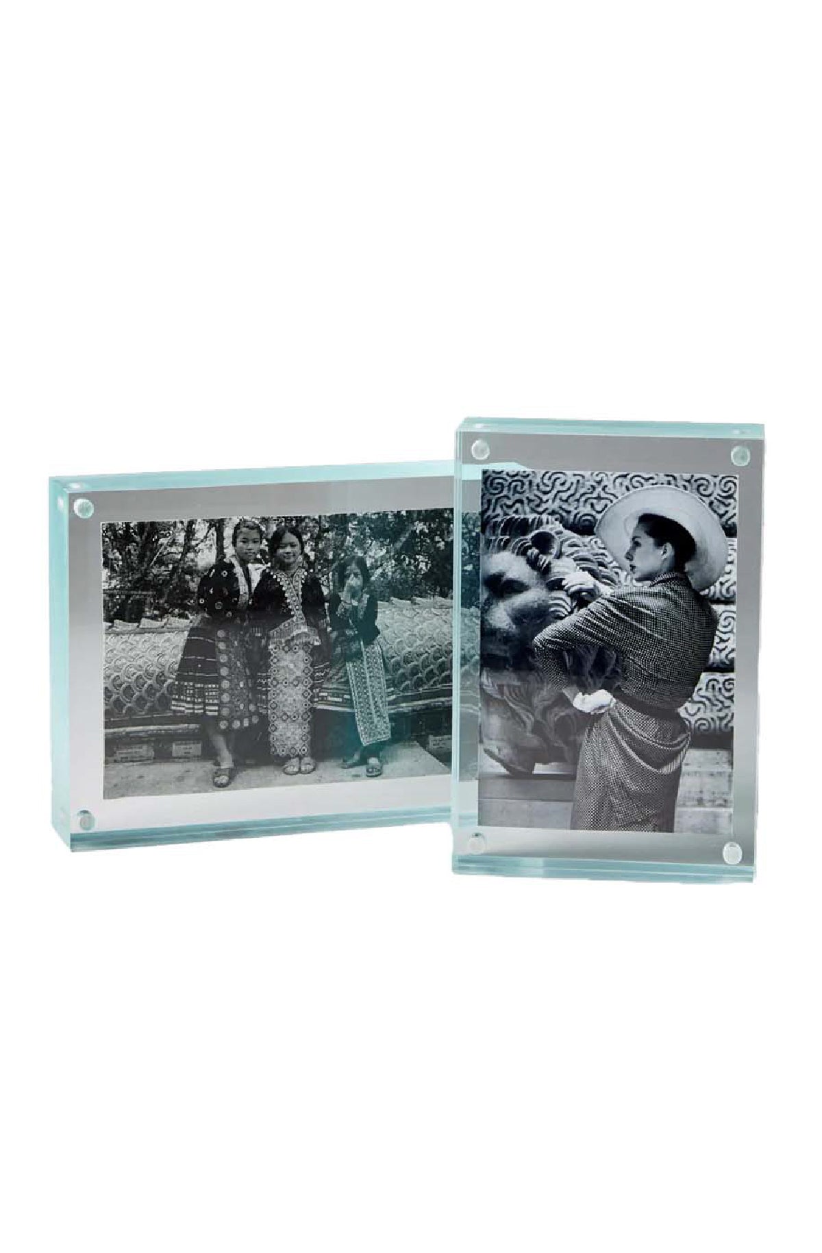 Priti Sea Clear Prisma frames, of different sizes and orientations, with vintage photos inside