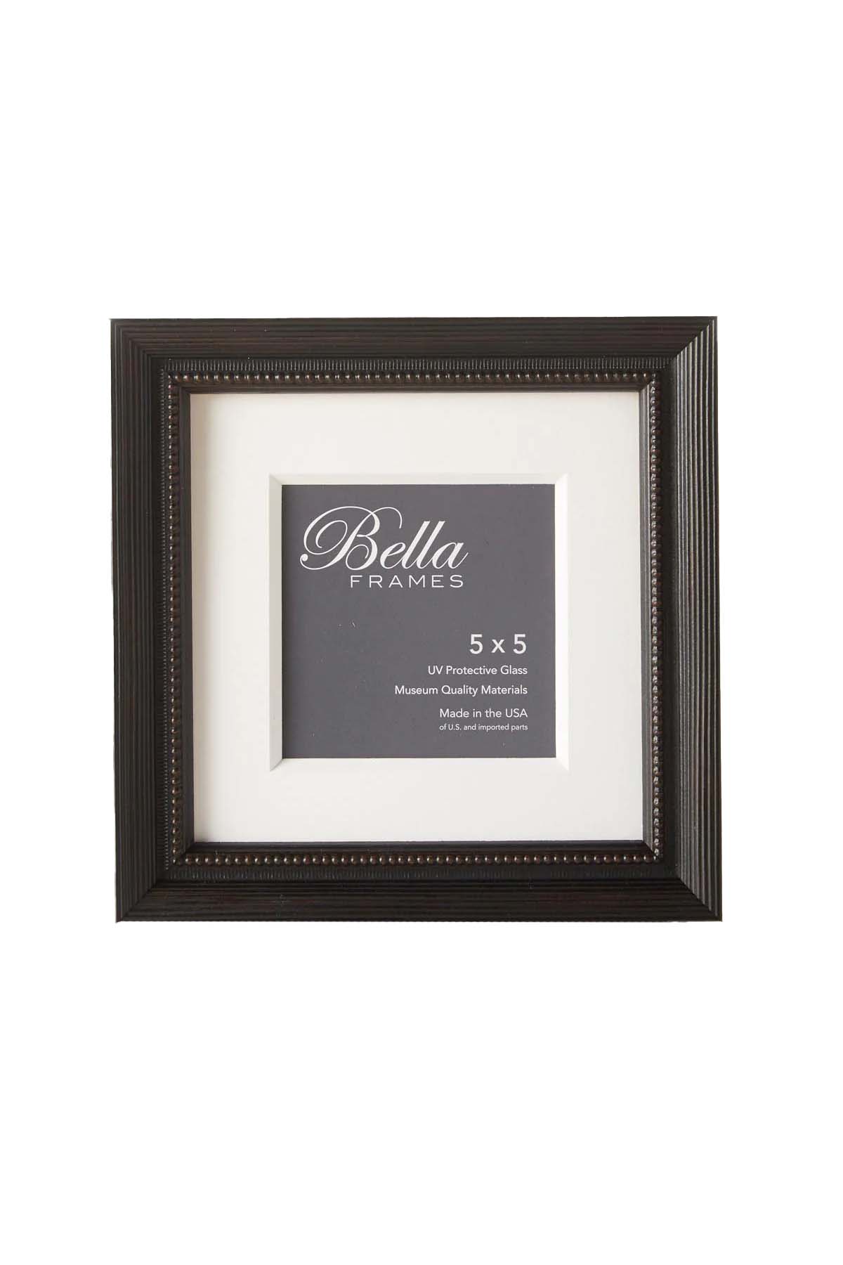 Marcello Beaded Black Frame in square orientation, front view