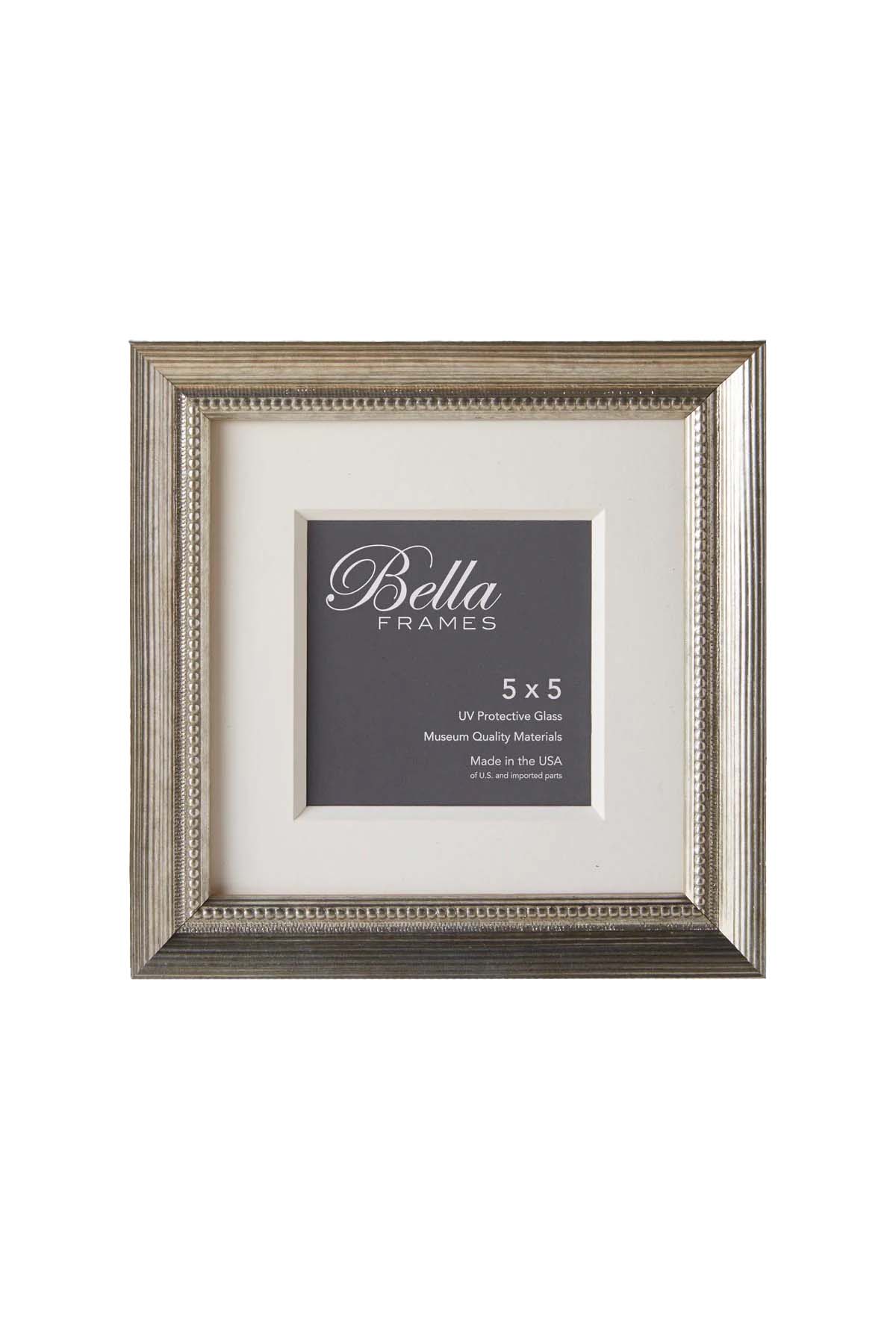 Marcello Beaded Silver Frame square orientation, front view