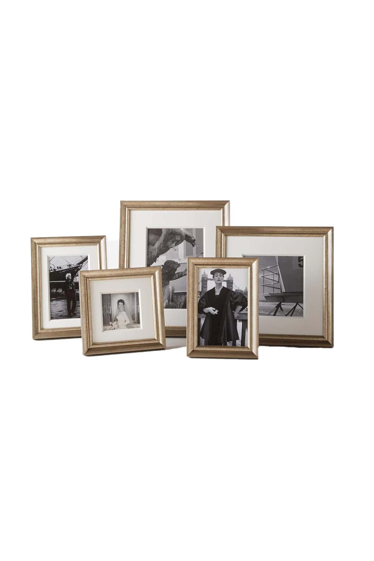 Marcello Champagne Beaded Textured Frames in many dimensions, group view