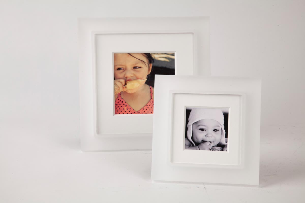 Snow White Prestige Prisma frames, square orientation, in different sizes