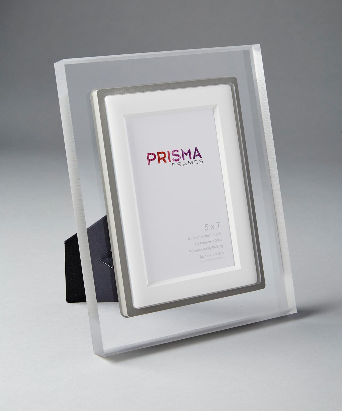 Circa grey clear lucite frame - side view