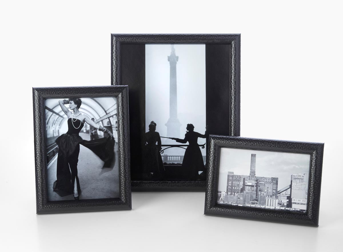 Marcello Hammered Texture Tungsten Frame in Steely Gray, grouping of several dimensions